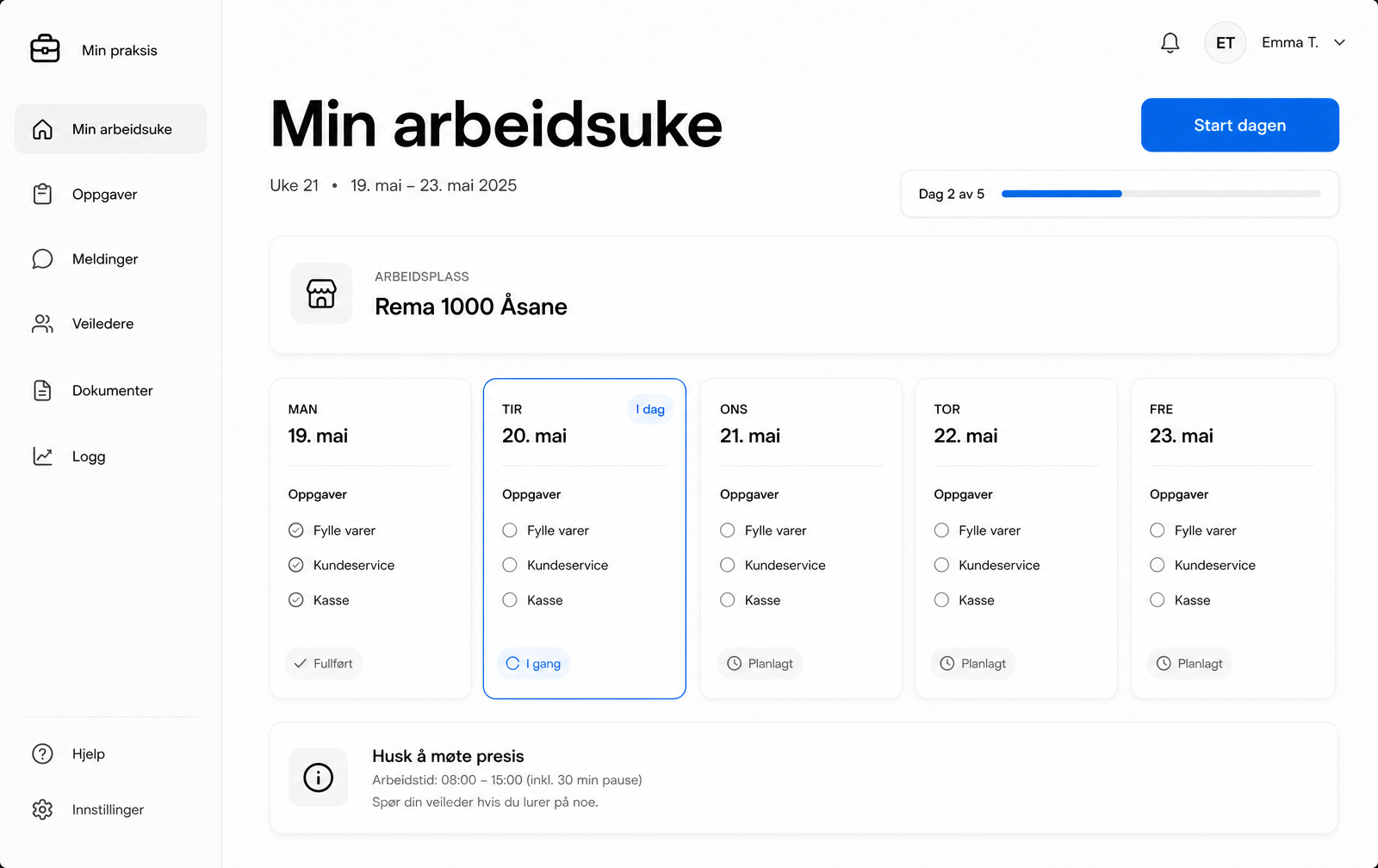 Min arbeidsuke